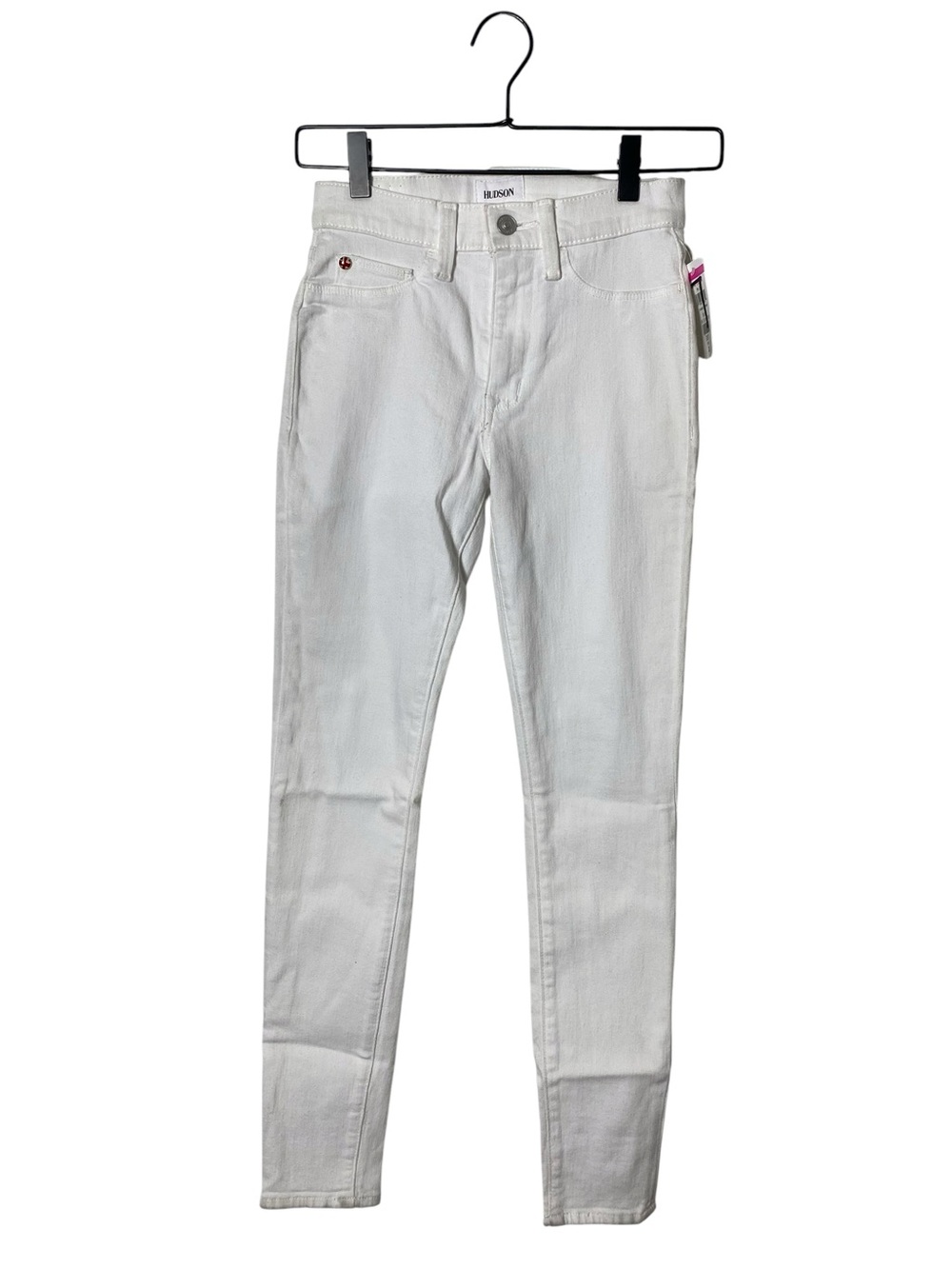 Hudson Blair High Rise Super Skinny Ankle Jeans White